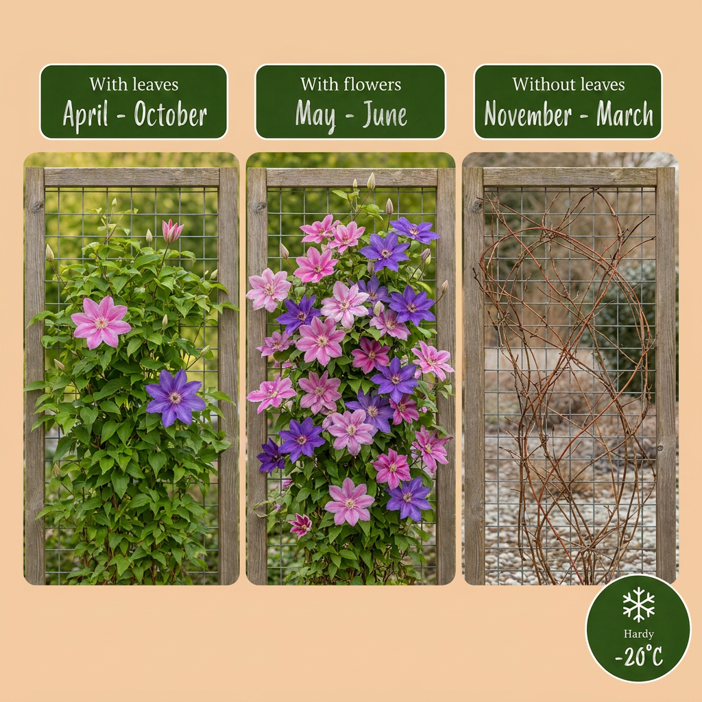 6x Clematis Duo Purple & Pink - Bosrank - Paars - Roze - Wit - Klimplant - Ø9cm - ↕35cm