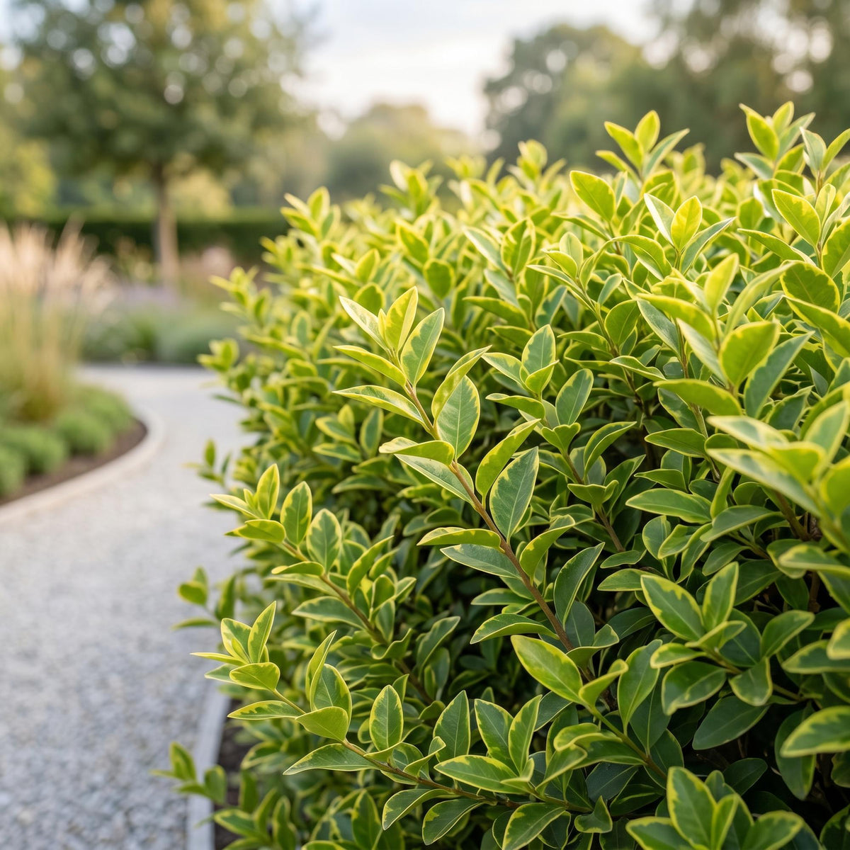 Green boutiQ - 40x Ligustrum ovalifolium Aureum - Bontbladige Liguster - Haagplanten - Groenblijvend - Bont - Pot 9cm - Hoogte 35-45cm