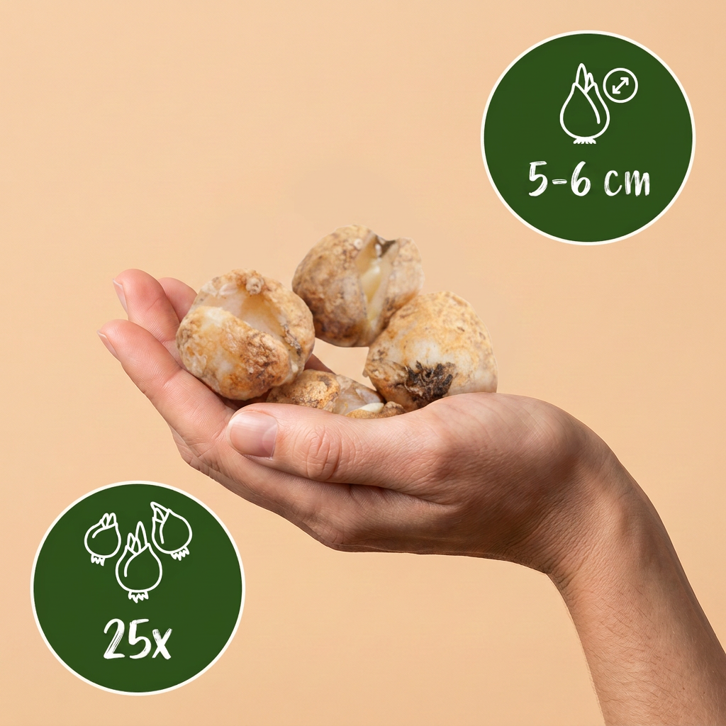 Green boutiQ - Bloembollen - Galanthus Elwesii - Kleur Wit - 25 stuks - Bolmaat 5/6 - XXL Pack - foto 3