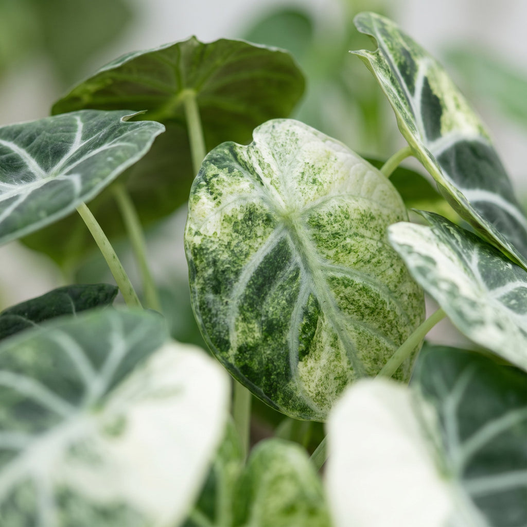 Alocasia Ninja Variegata - Variegated Ninja Elephant Ear - Black - Variegata - Tropical - Ø6cm - ↕5cm