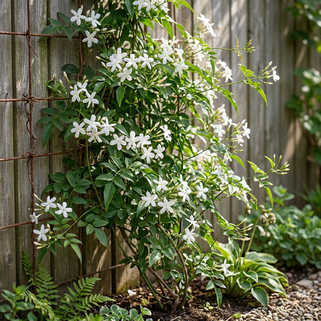4x Jasminum officinale - Common Jasmine - White - Climber - Ø9cm - ↕35cm