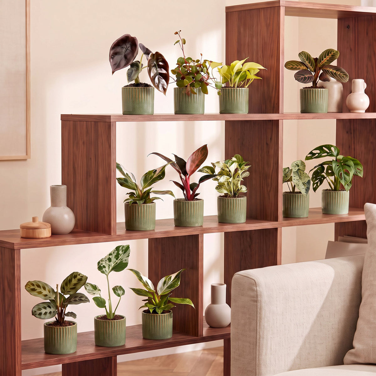 12x Baby Plants Surprise Box - Baby Plants Surprise Box - Various colours - Tropical - incl. Linnea Olive - Ø6cm - ↕5-15cm