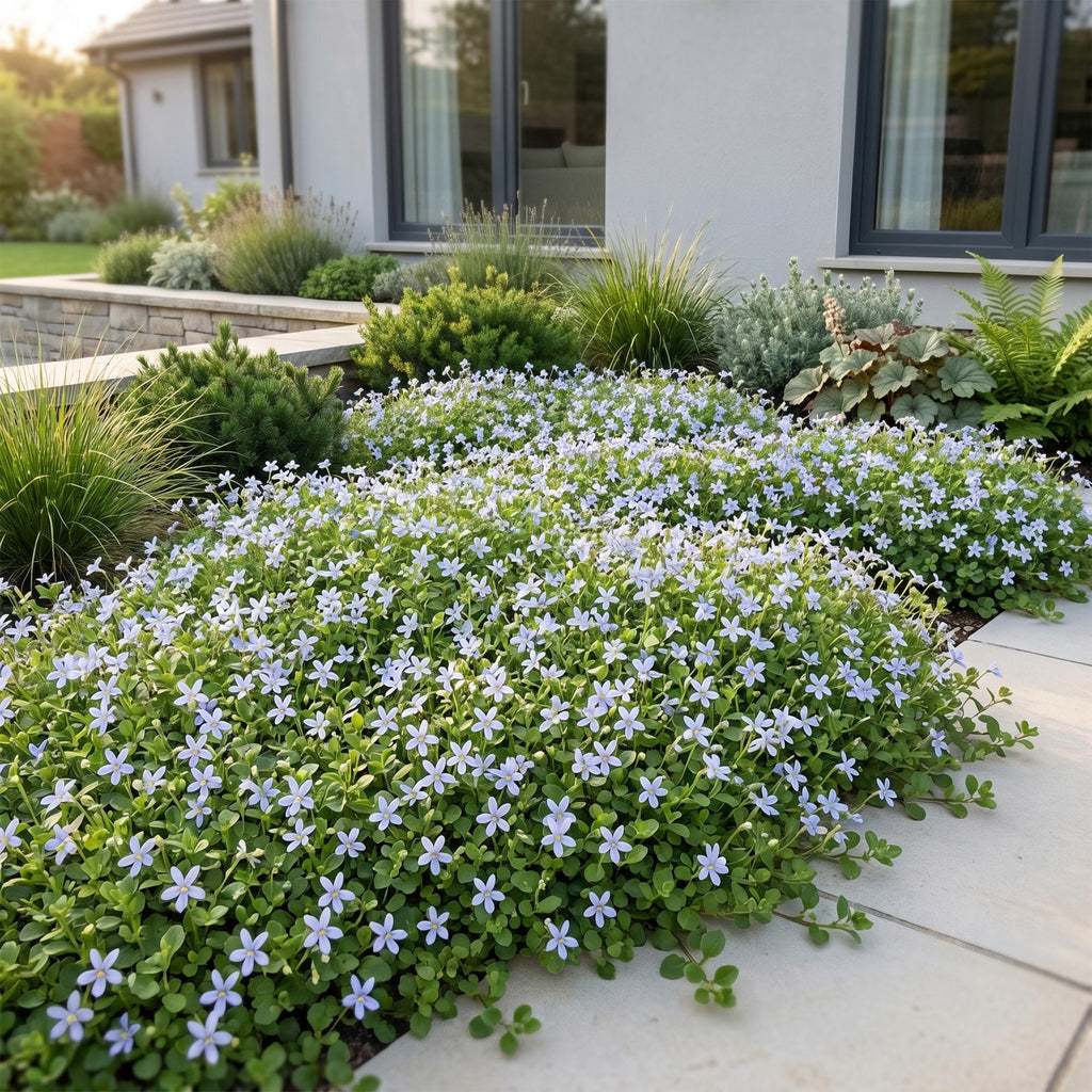 Green boutiQ - Stauden - Isotoma fluviatilis - Sternblume - Steingartenpflanzen - Hellblau - 6 Pflanzen - Topf 11 cm - Höhe 15-25 cm