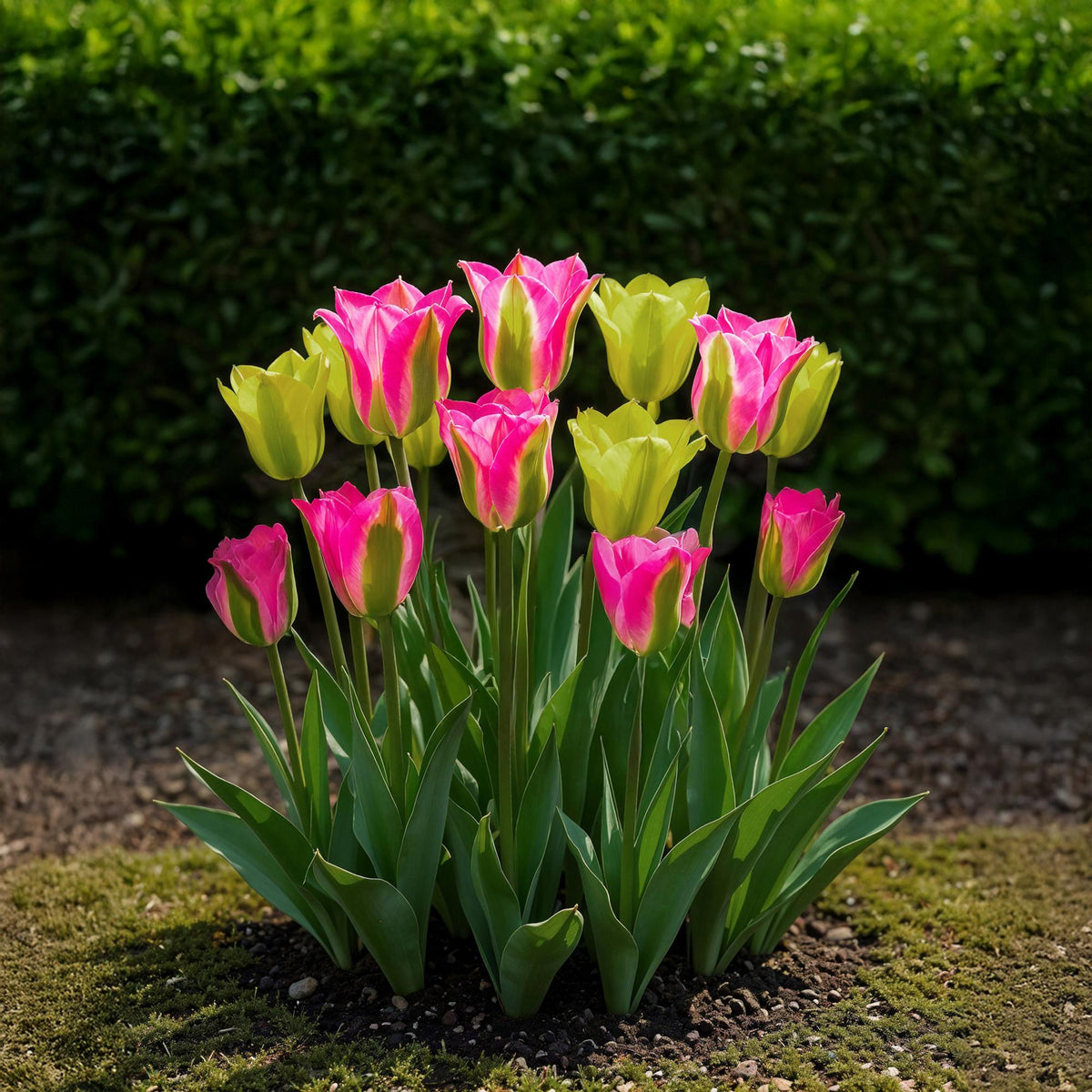 Green boutiQ - Bloembollen - Tulp Strawberry Lemonade - Diversen Kleuren - 12 stuks - Bolmaat 11/12 - XXL Pack