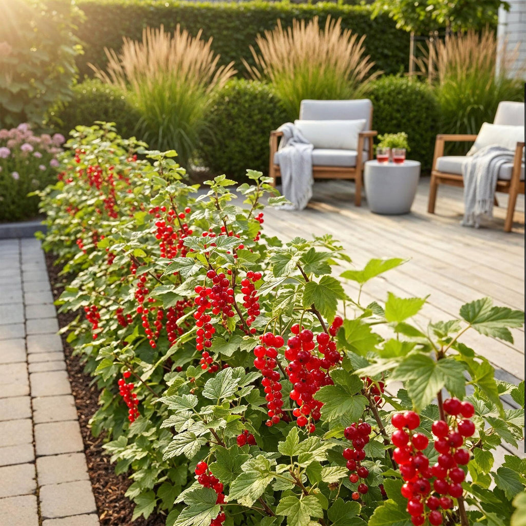 Green boutiQ - Plants fruitiers - Groseillier à grappes - Ribes rubrum Jonkheer van Tets - Rustique - 6 plantes - Pot 9 cm - Groseille rouge