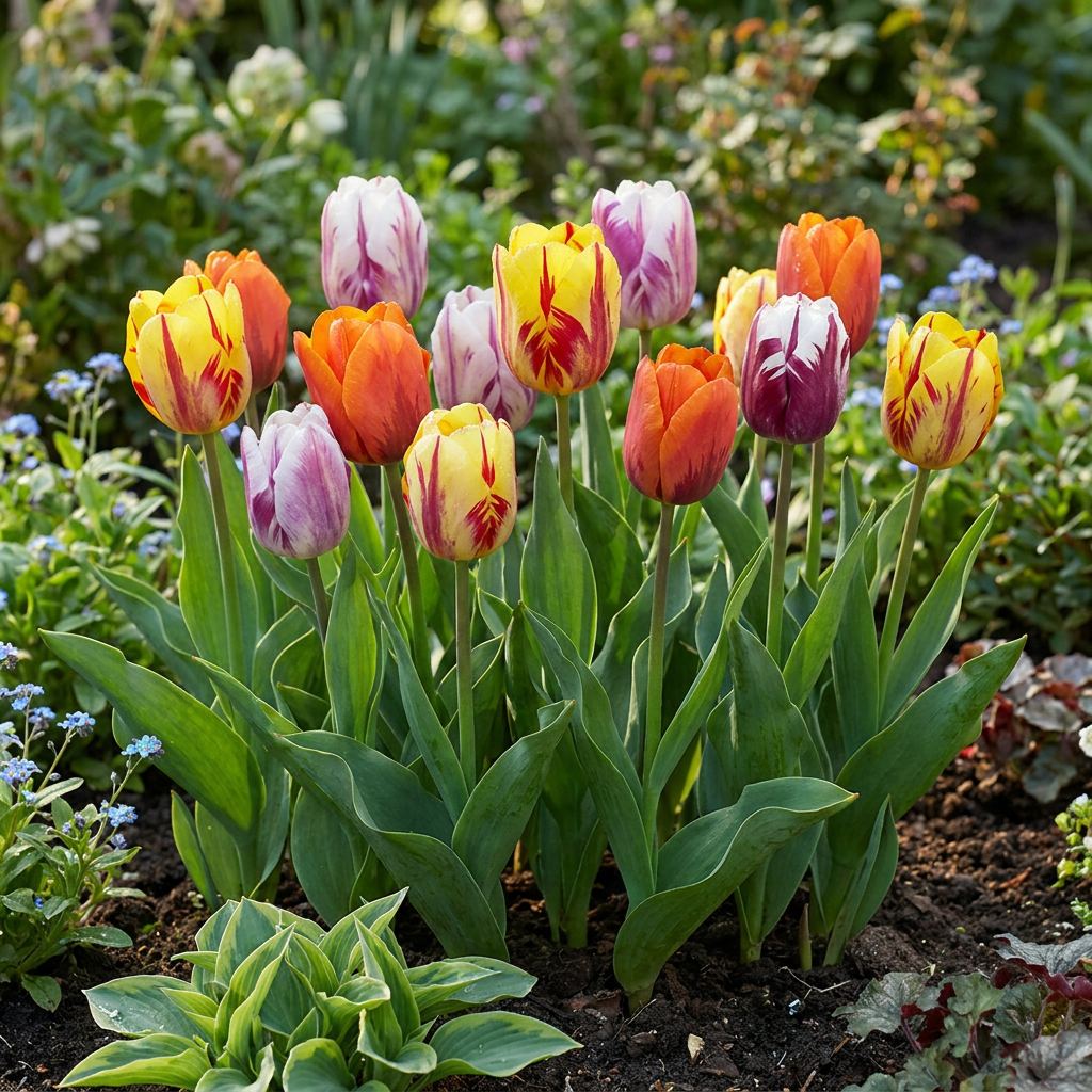 120x Tulipa Flaming Beauty Mix - Tulp Flaming Beauty Mix - Diversen - Voorjaarsbloeier - Bolmaat 11/12