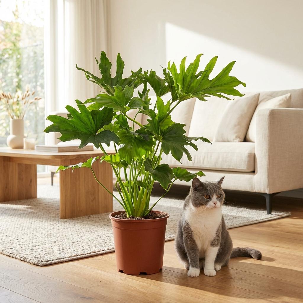 Green boutiQ - Plante d'intérieur - Philodendron - Philodendron Lickety Split - Vert - Entretien facile - 1 plante - Pot 19cm - Hauteur 70cm