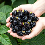 Green boutiQ - Obstpflanzen - Dornenlose Brombeere - Rubus Thornfree - Winterhart - 6 Pflanzen - Topf 9 cm - Schwarze Brombeere
