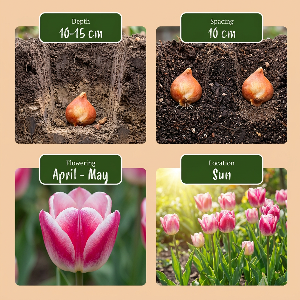 48x Tulipa Mata Hari - Mata Hari tulp - Roze en Wit - Voorjaarsbloeier - Bolmaat 11/12