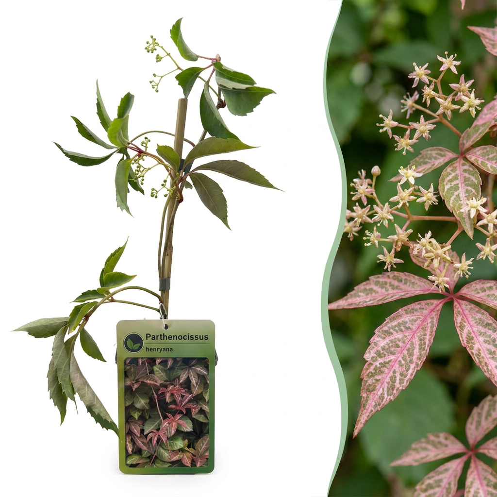 Parthenocissus henryana - Chinese Virginia Creeper - Green - Climber - Ø9cm - ↕35cm