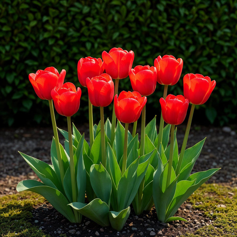 Green boutiQ - Bloembollen - Tulp Triumph Red - Kleur Rood - 15 stuks - Bolmaat 11/12 - XXL Pack