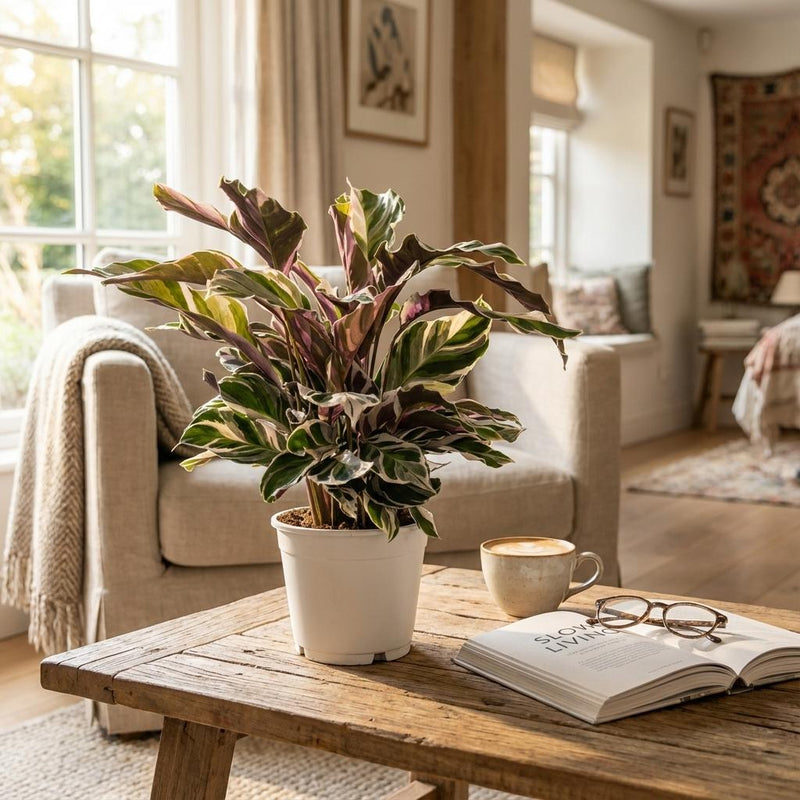 Calathea Fushion White - Ø 14 cm - Hoogte: 35 - 40 cm