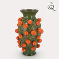 Vase en pierre M - H38 L24 - Vert-Mandarine