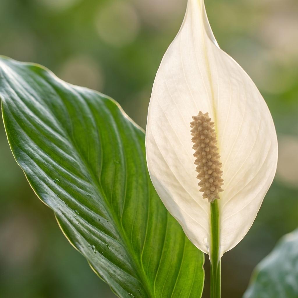 Green boutiQ - Plante d'intérieur - Fleur de lune - Spathiphyllum - Blanc - Entretien facile - 1 Plante - Pot 19cm - Hauteur 70 - 80cm