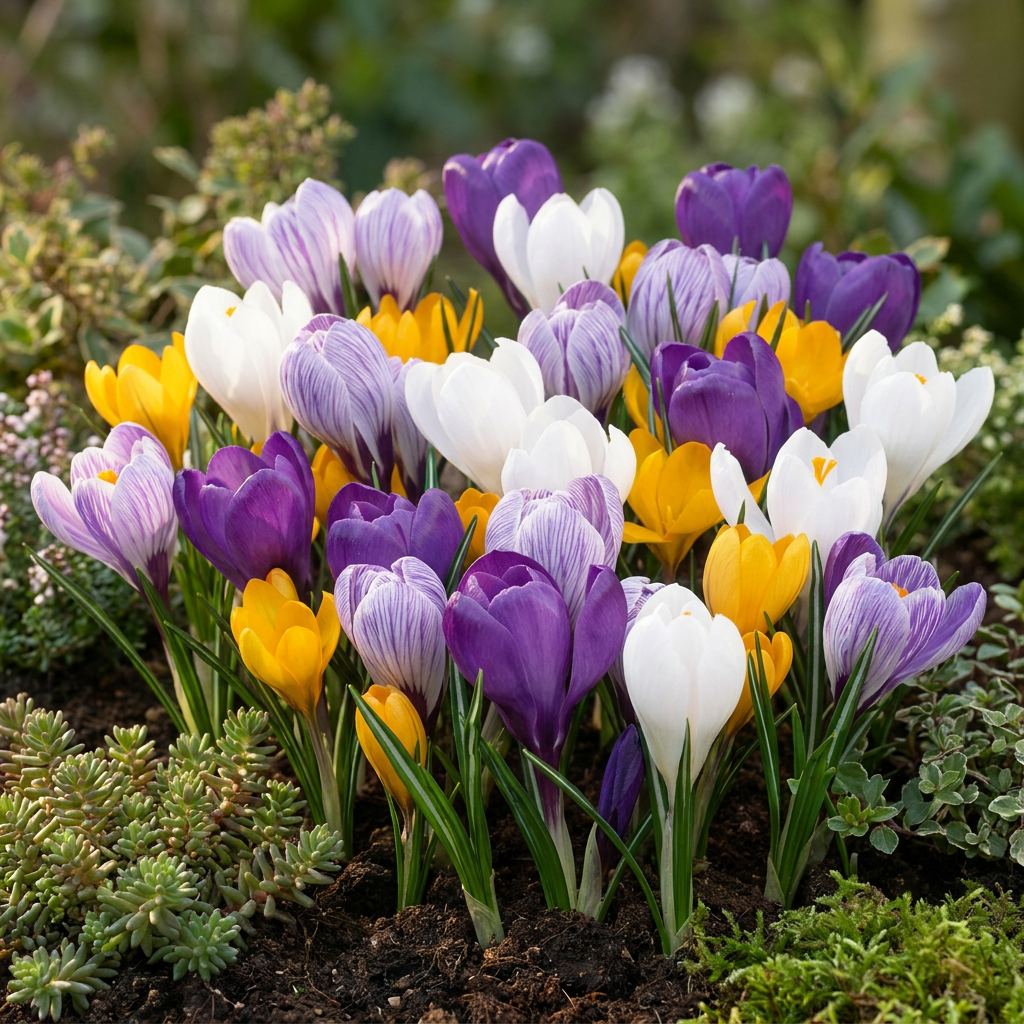 240x Crocus Large Flowering Mix - Grootbloemige krokus mix - Diversen - Voorjaarsbloeier - Bolmaat 7/8