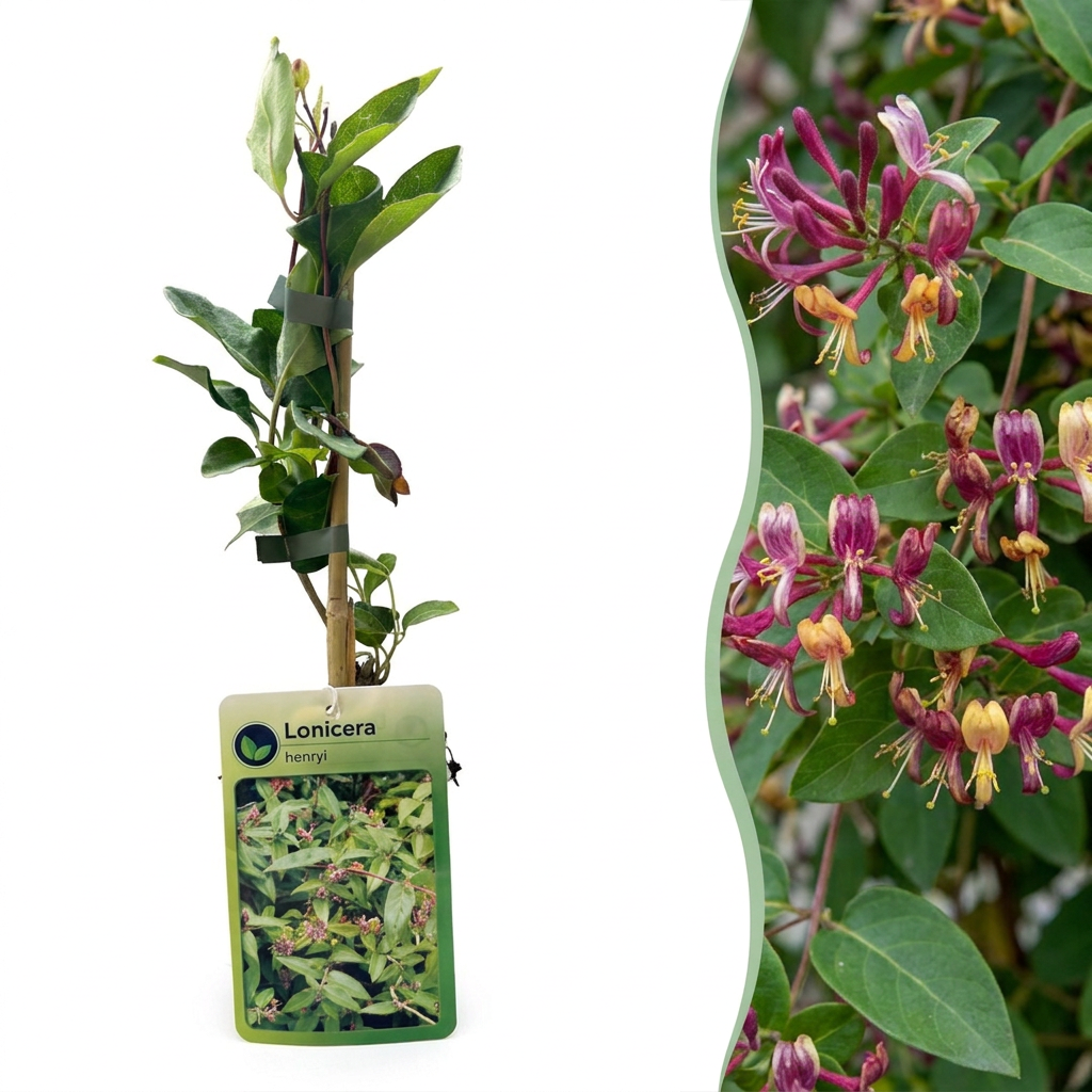 Lonicera henryi - Henry's honeysuckle - Yellow - Red - Climber - Ø9cm - ↕35cm