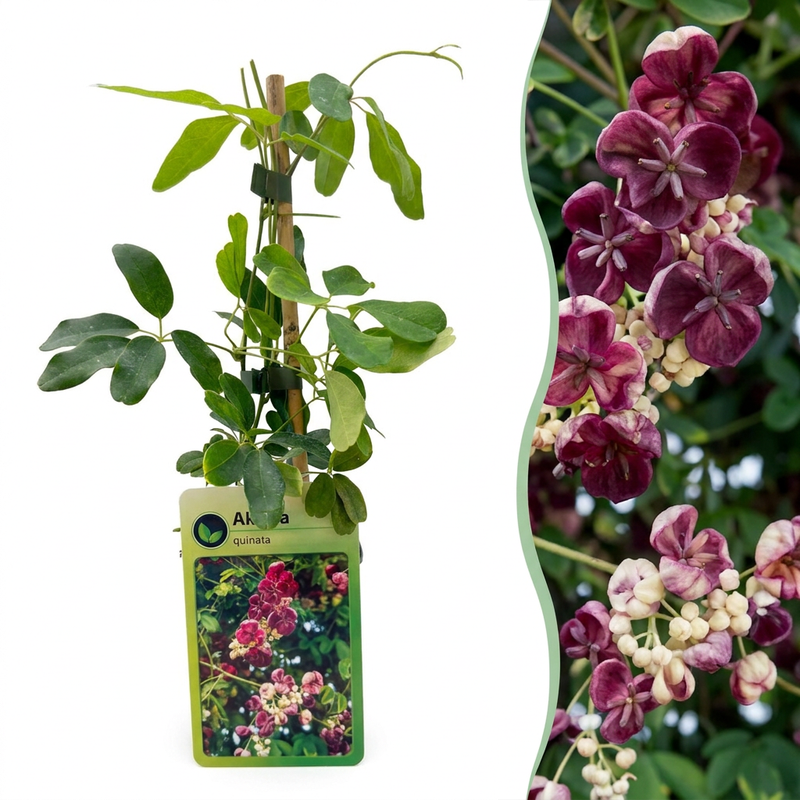 Akebia quinata - Klettergurke - Purpur - Rot - Kletterpflanze - Ø9cm - ↕35cm
