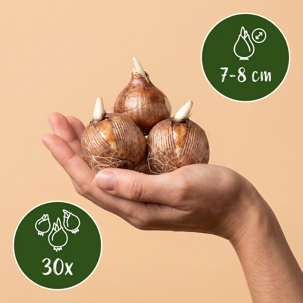 Green boutiQ - Bloembollen - Crocus White - Kleur Geel - 30 stuks - Bolmaat 7/8 - XXL Pack - foto 3