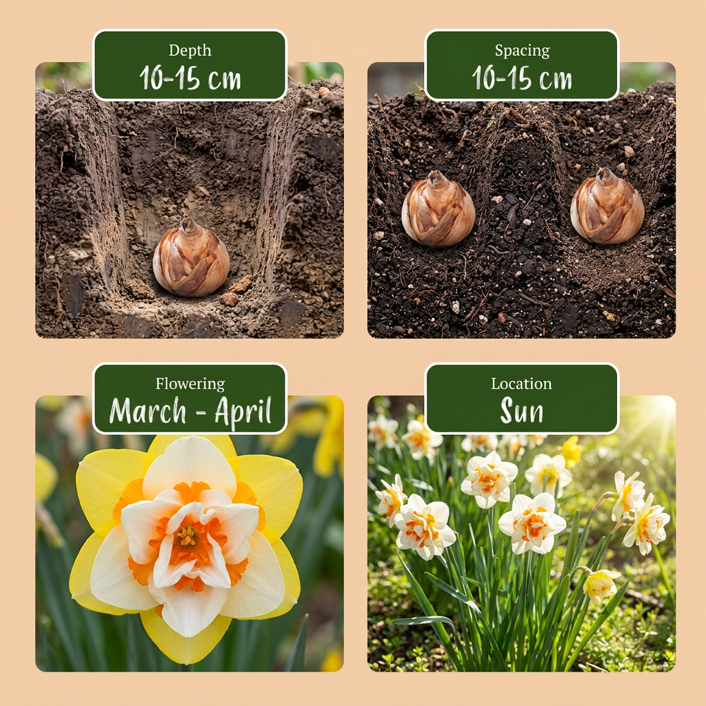 240x Narcissus Double mix - Gevulde narcis mix - Diversen - Voorjaarsbloeier - Bolmaat 10/12
