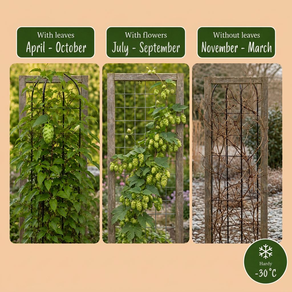 6x Humulus lup. Nordbrau - Nordbrau hop - Green - Climber - Ø9cm - ↕35cm