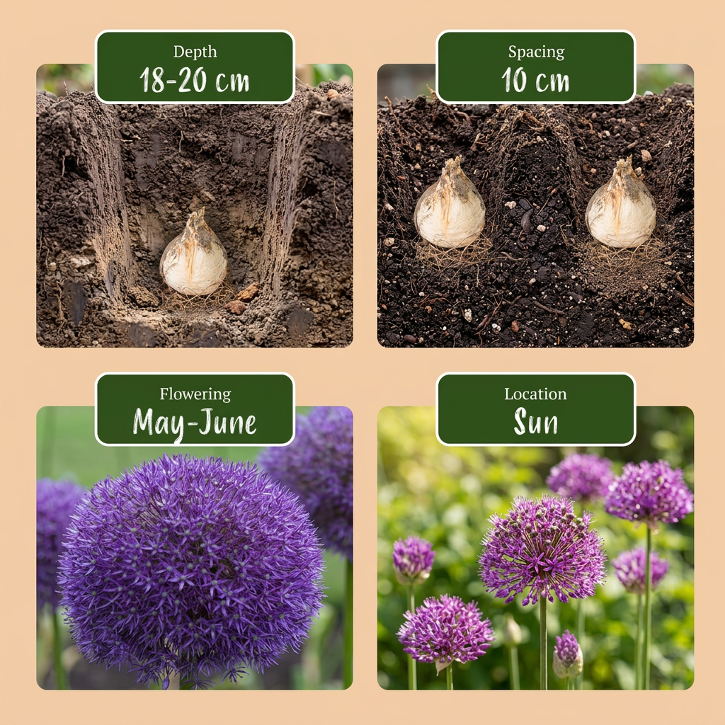 8x Allium Pinball Wizard - Sierui Tovenaarsknikker - Paars - Zomerbloeier - Bolmaat 18/20