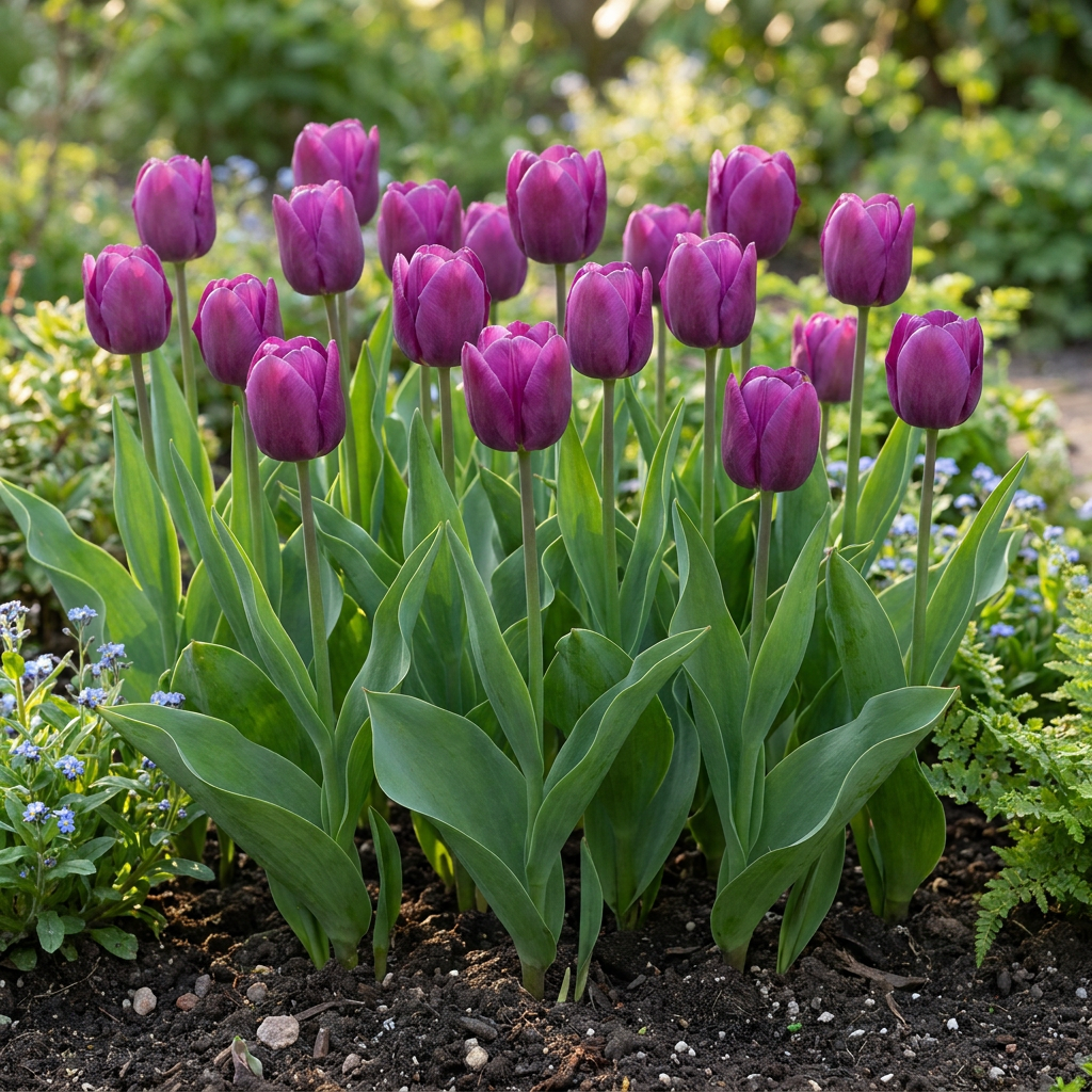 120x Tulipa Triumph Purple - Triomftulp - Paars - Voorjaarsbloeier - Bolmaat 11/12
