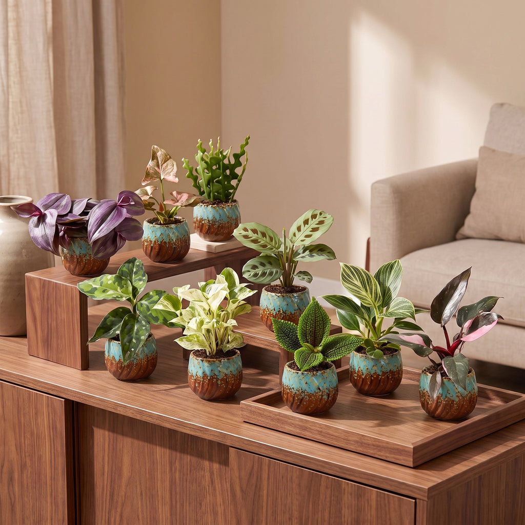 9x Baby Plants Surprise Box - Baby Plants Surprise Box - Various colours - Tropical - incl. Copper Reef - Ø6cm - ↕5-15cm