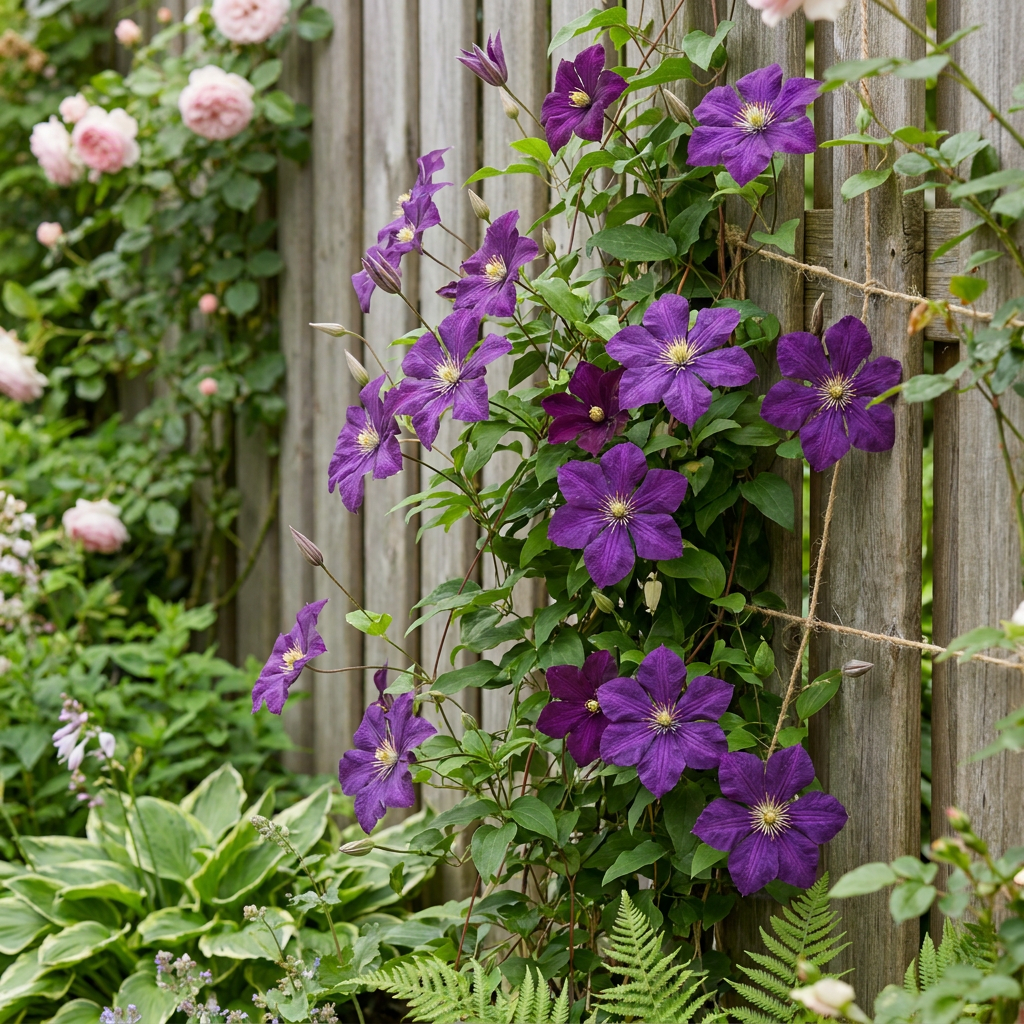 6x Clematis Etoile Viol - Bosrank - Paars - Klimplant - Ø9cm - ↕35cm