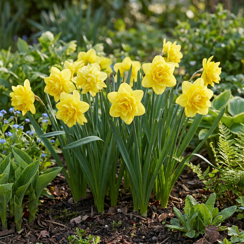 80x Narcissus Golden Ducat - Gevulde gele narcis - Geel - Voorjaarsbloeier - Bolmaat 12/14