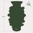 Vase en pierre M - H38 L24 - Vert-Mandarine