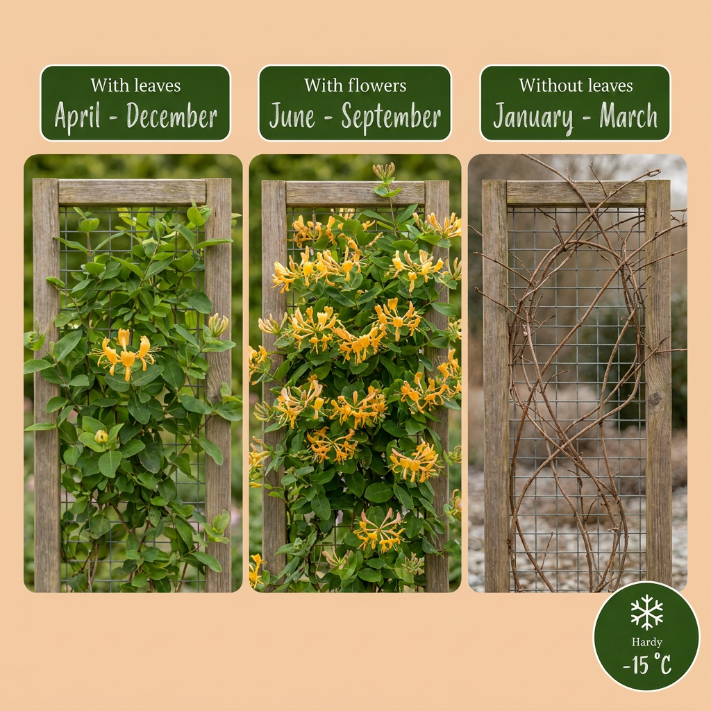 Lonicera tellmanniana - Tellmann's honeysuckle - Orange - Yellow - Climber - Ø9cm - ↕35cm
