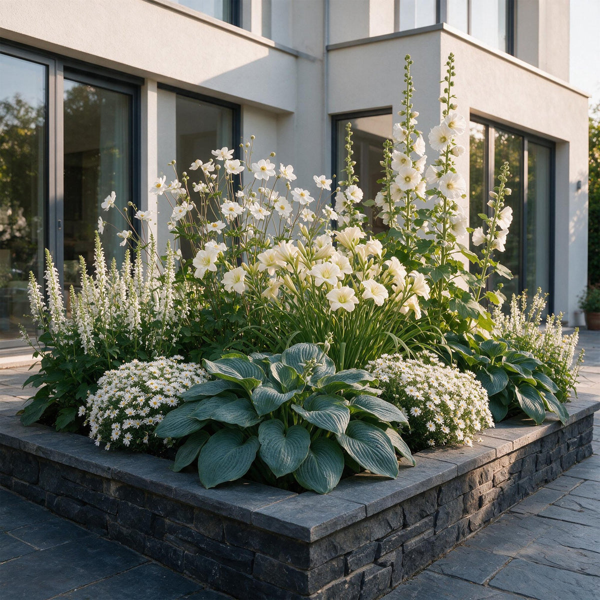 Vasteplant - Borderpakket - Wit - Diversen - Soorten en kleuren - 12 Planten - Pot 11cm - Hoogte 15-25cm