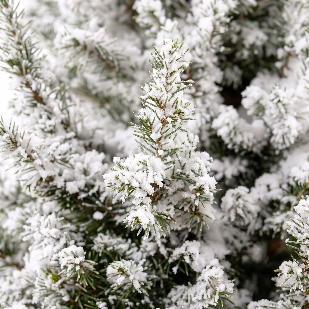 2x Picea glauca Conica - Dwarf Alberta Spruce - Green - White - Christmas tree - incl. jute bag - Ø19cm - ↕65cm