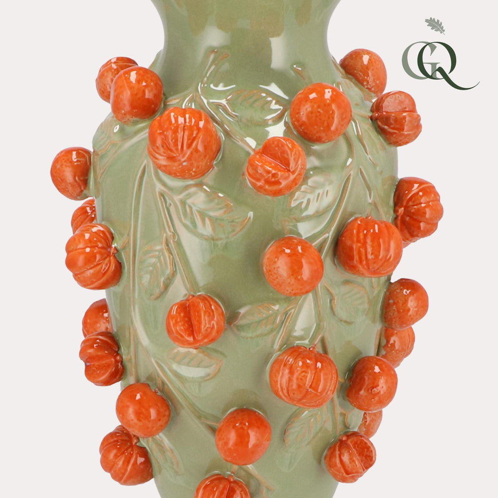 Vase pierre M - H38 L24 - Vert pistache - Mandarine