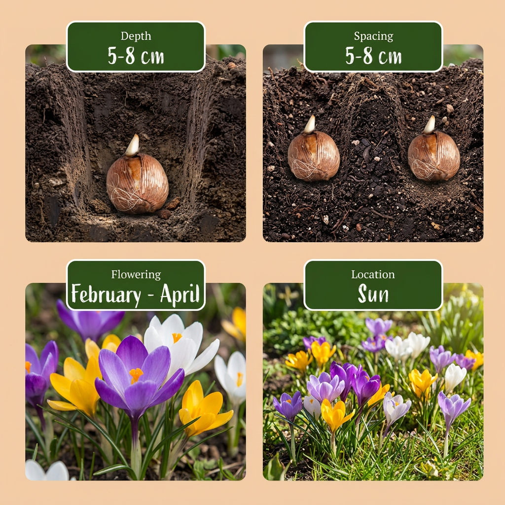 200x Crocus Species mix - Krokus soortenmix - Diversen - Verwilderingsbol - Bolmaat 5/6