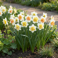10x Narcissus Macaron Bloss - Narcis Macaron Bloss - Wit en Geel - Voorjaarsbloeier - Bolmaat 12/14