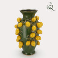 Vase pierre M - H38 L24 - Vert-Citron