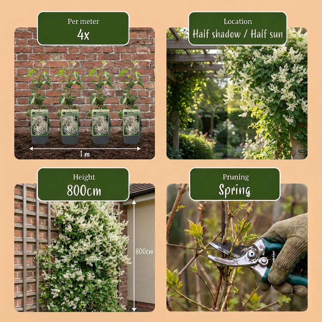 Fallopia aubertii - Silver lace vine - White - Climber - Ø9cm - ↕35cm