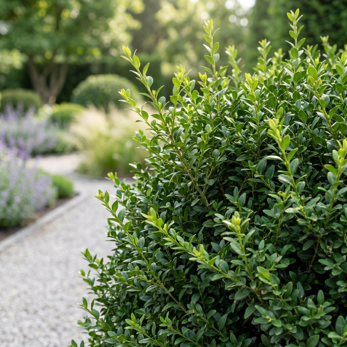 Green boutiQ - 16x Buxus sempervirens - Palmboompje - Haagplanten - Groenblijvend - Groen - Pot 9cm - Hoogte 20-25cm
