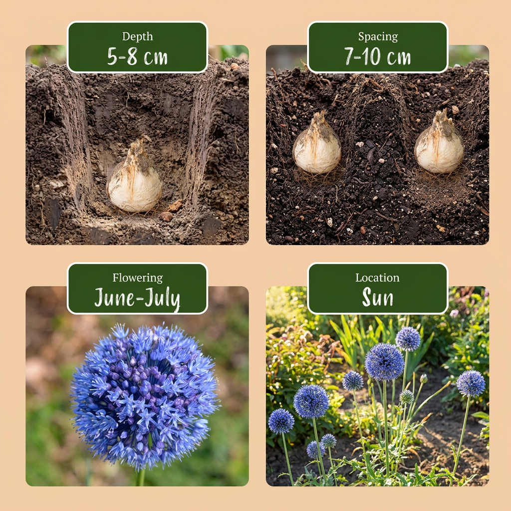 160x Allium Caeruleum - Blauwe sieralui - Blauw - Zomerbloeier - Bolmaat 4/5