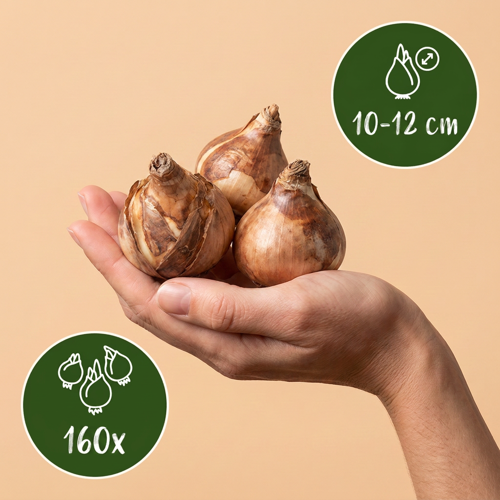160x Narcissus Yellow - Gele narcis - Geel - Voorjaarsbloeier - Bolmaat 10/12