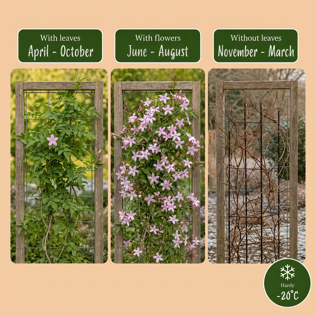 6x Jasminum stephanense - Stephan's jasmine - Pink - Climber - Ø9cm - ↕35cm
