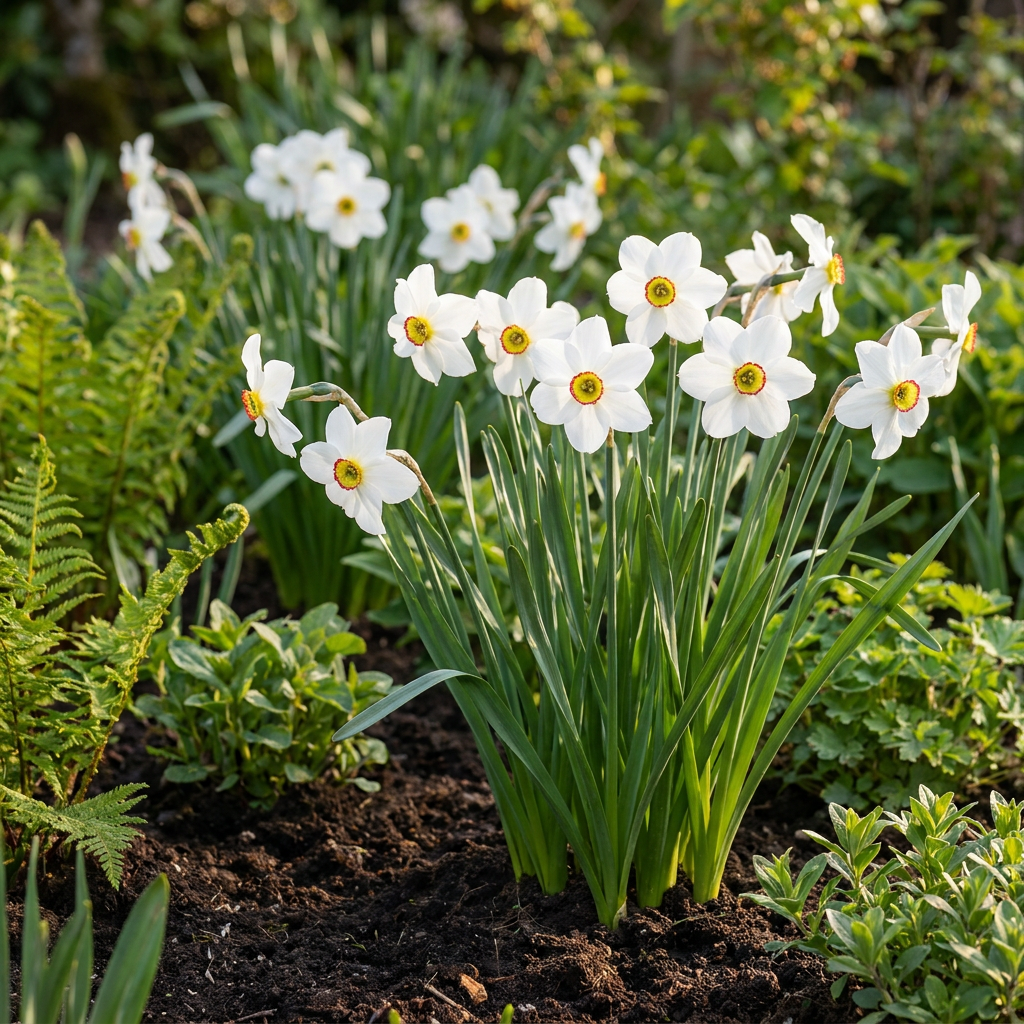 80x Narcissus Recurvus - Witte fakkelnarcis - Wit - Voorjaarsbloeier - Bolmaat 12/14