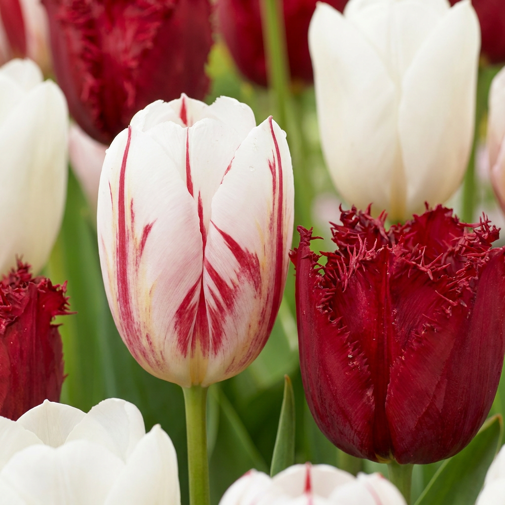 60x Tulipa Dutch Design - Tulp Dutch Design - Roze en Wit - Voorjaarsbloeier - Bolmaat 11/12