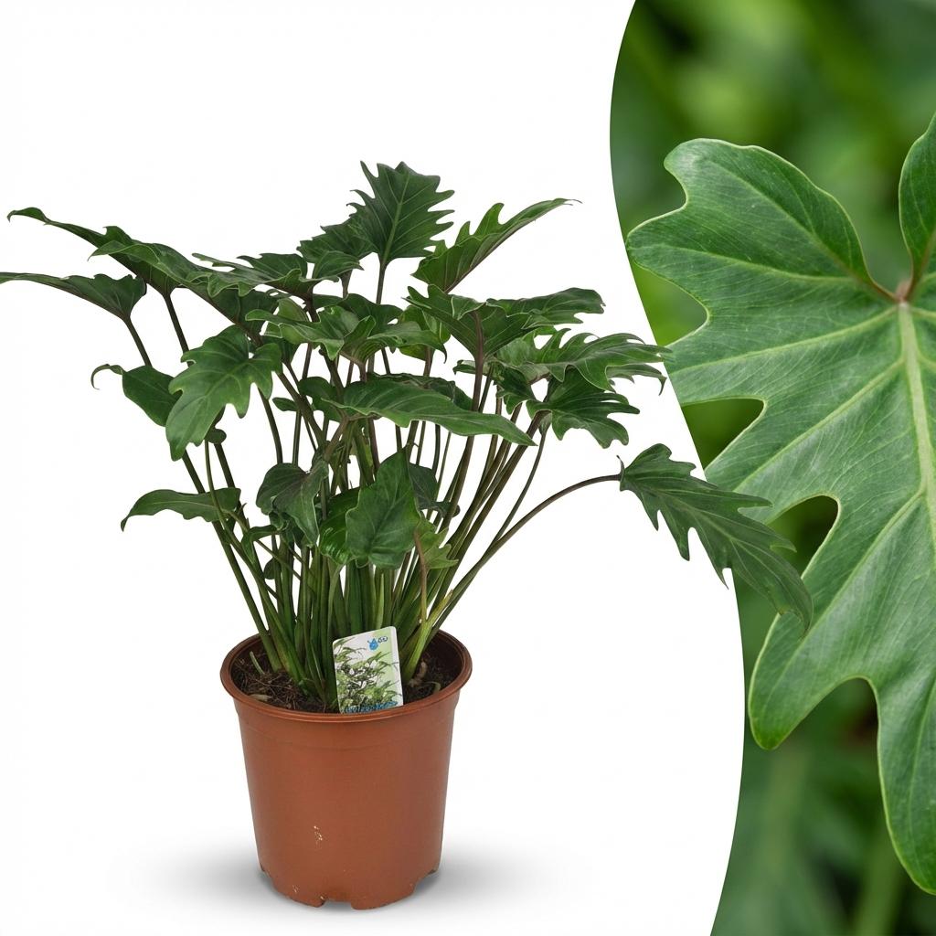 Green boutiQ - Plante d'intérieur - Philodendron - Philodendron Xanadu - Vert - Entretien facile - 1 plante - Pot 19 cm - Hauteur 60 cm