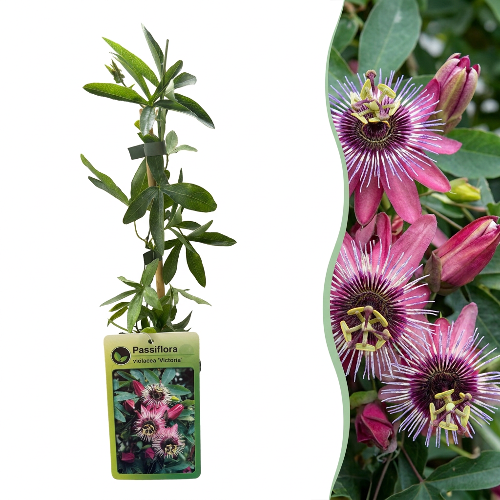 Passiflora Victoria - Victoria passionflower - Red - Pink - Climber - Ø9cm - ↕35cm