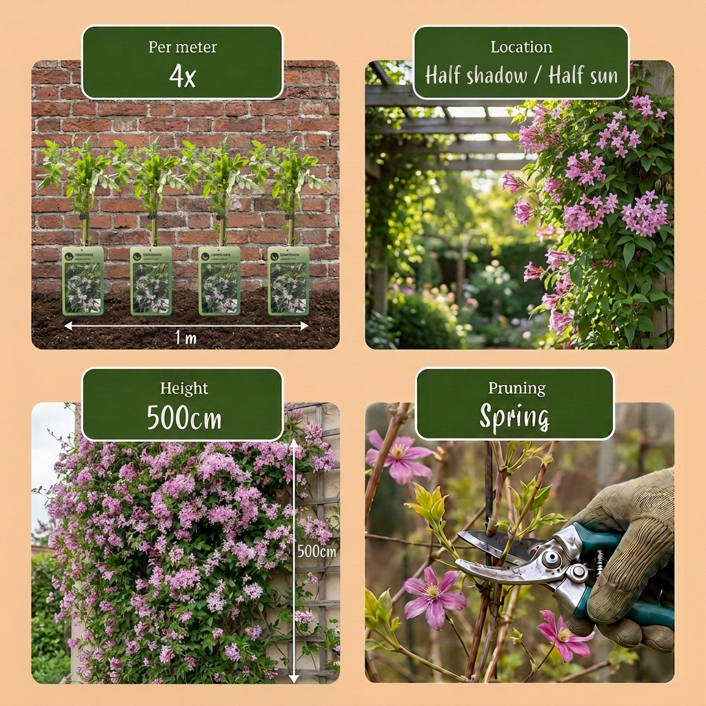 Jasminum stephanense - Stephan's jasmine - Pink - Climber - Ø9cm - ↕35cm