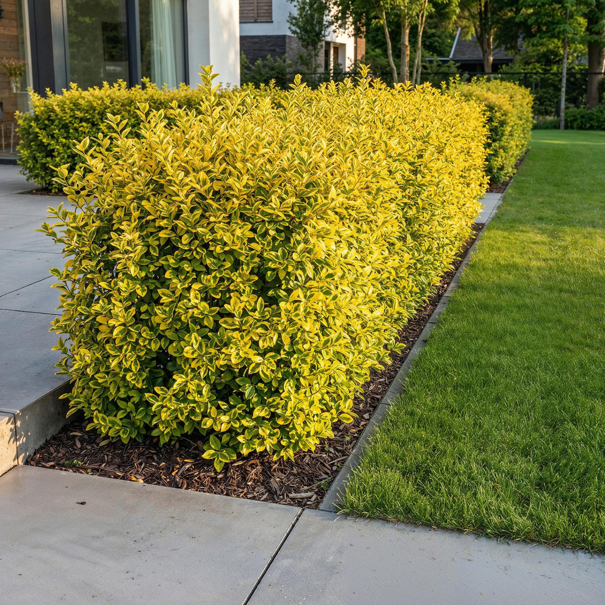 Green boutiQ - 24x Ligustrum ovalifolium Aureum - Bontbladige Liguster - Haagplanten - Groenblijvend - Bont - Pot 9cm - Hoogte 35-45cm