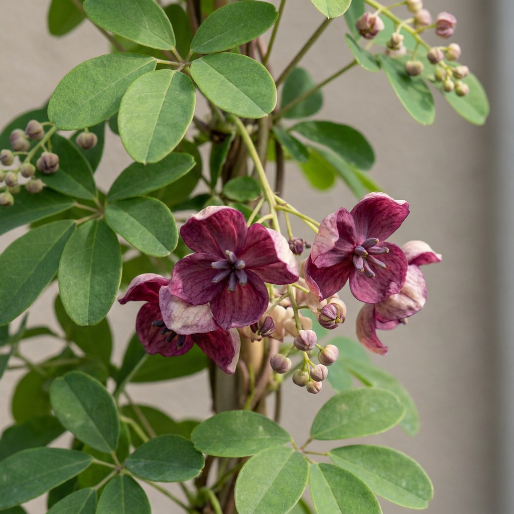 2x Akebia quinata - Chocolate vine - Purple - Red - Climber - Ø9cm - ↕35cm