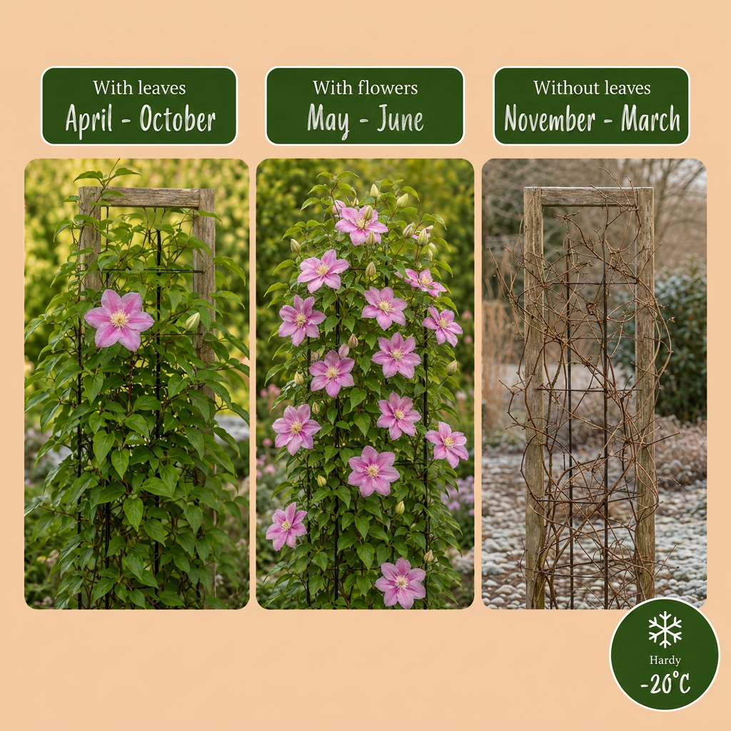 Clematis Piilu - Bosrank - Wit - Roze - Klimplant - Ø9cm - ↕35cm